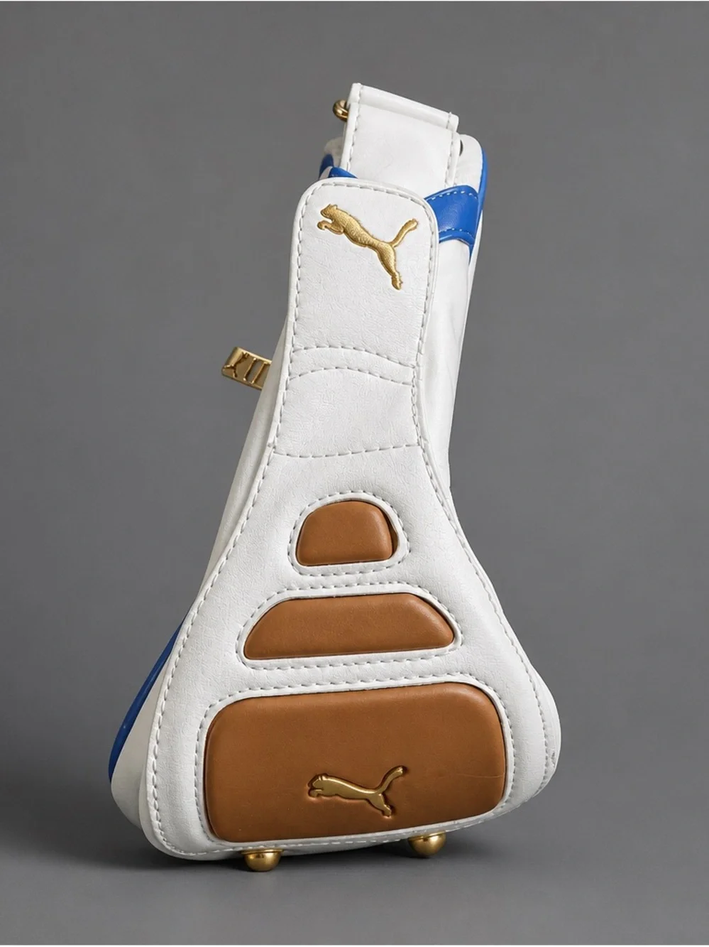 Vintage Puma White and Blue Shoulder Retro Bag